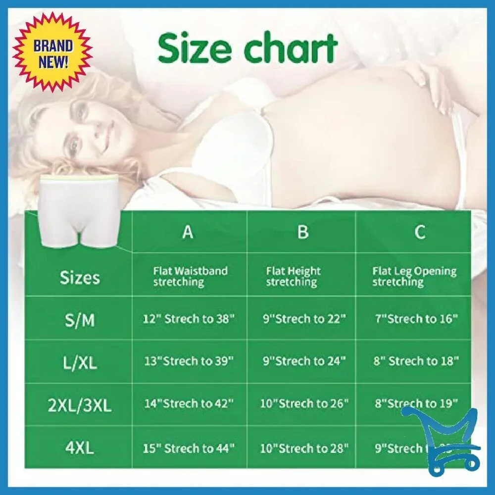 12 Pack Mesh Postpartum Underwear S/M Washable Breathable Hospital Recovery